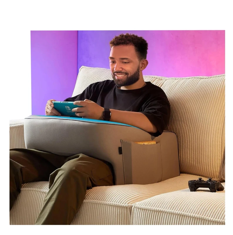 Extra-Large-High-Density-Memory-Foam-Reading-Bed-Arm-Rest-Wedge-Pillow-for-Gaming-Reading-Working-with-Removable-Washable-Cover