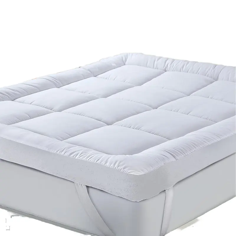 Extra-Thick-4-Firm-Mattress-Topper-Soft-Fluffy-Microfiber-Quilted-Shell-Elasticized-Corner-Straps-Waterproof-Portable-Memory