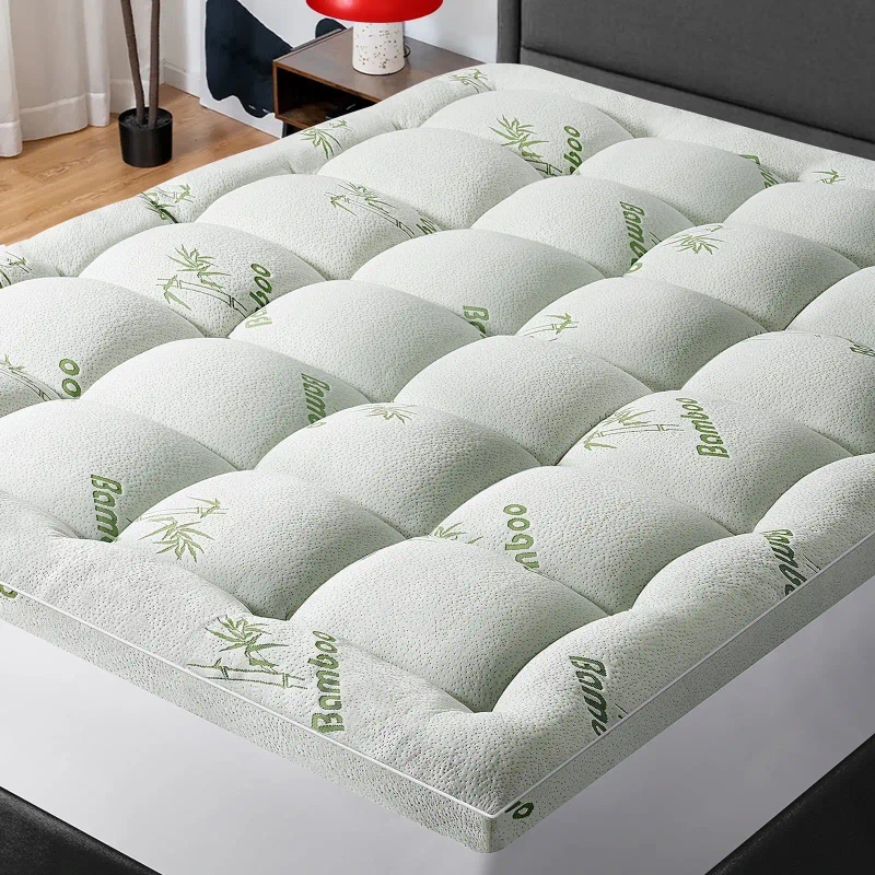 Extra-Thick-800gsm-Microfiber-Polyester-Padded-Mattress-Cover-Bamboo-Fabric-Mattress-Topper