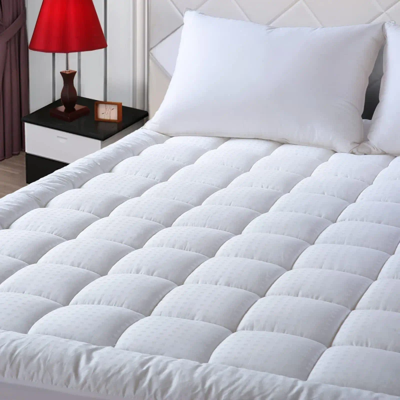 Extra-Thick-Cotton-Mattress-Topper-Breathable-Quilted-Mattress-Pad-with-Elastic-Straps-Soft-Washable-Hotel-Mattress-Protector