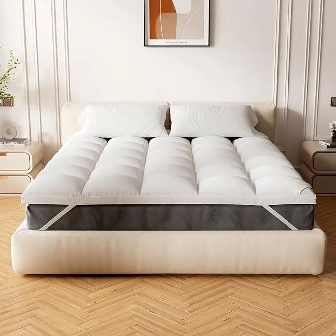 Extra-Thick-Fitted-Mattress-Topper-Queen-Size-Soft-Cooling-Pillow-Top-Mattress-Pad-Protector-Bed-Topper-for-Back-Pain