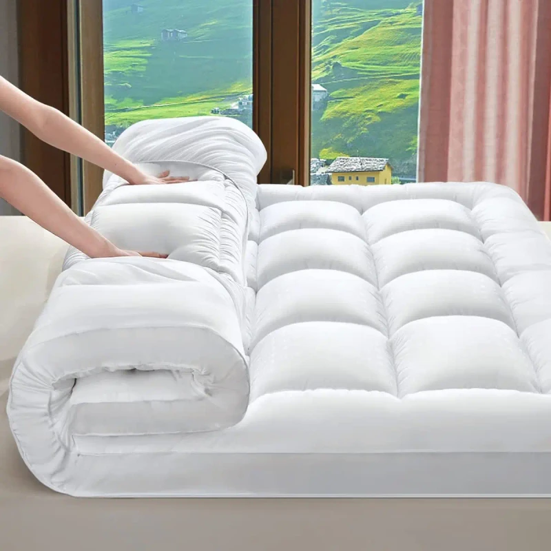 Extra-Thick-Queen-Mattress-Topper-Breathable-Fluffy-Ultra-Soft-1000-GSM-Down-Alternative-Filled-Fitted-Mattress-Protector-8-21