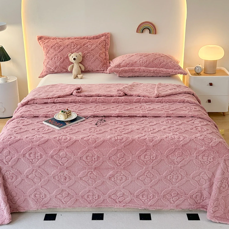 FF4787-Leafs-Jacquard-Soft-Fluffy-Fuzzy-Blanket-Home-Living-Room-Comfy-Bed-Sofa-Couch-Fleece-Plush-Throw-Blanket