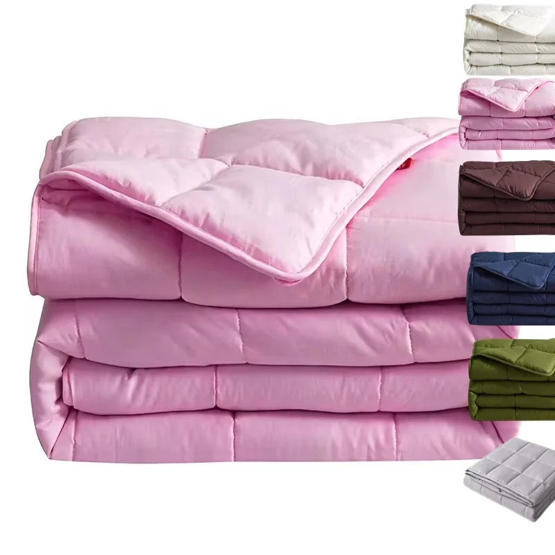 FREE-SAMPLE-Pink-Heavy-Blanket-for-Relax-Deep-Sleep-Cotton-POLYESTER-Gravity-HEAVY-Weighted-Blanket-for-Adults-Therapy