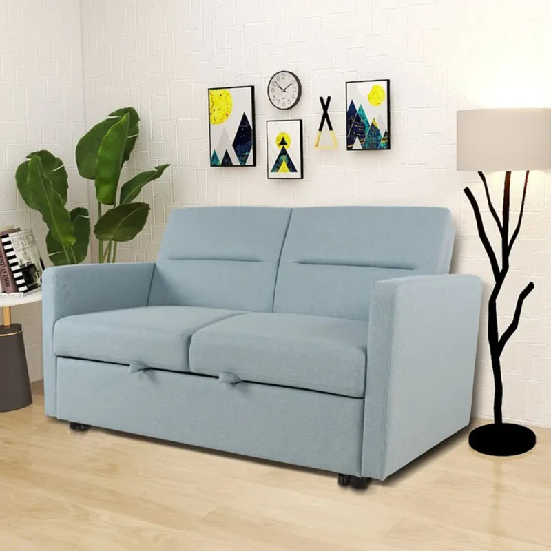 Fabric-Sofa-Bed-Convertible-Sleeper-Couch-2-Seater-Sofa