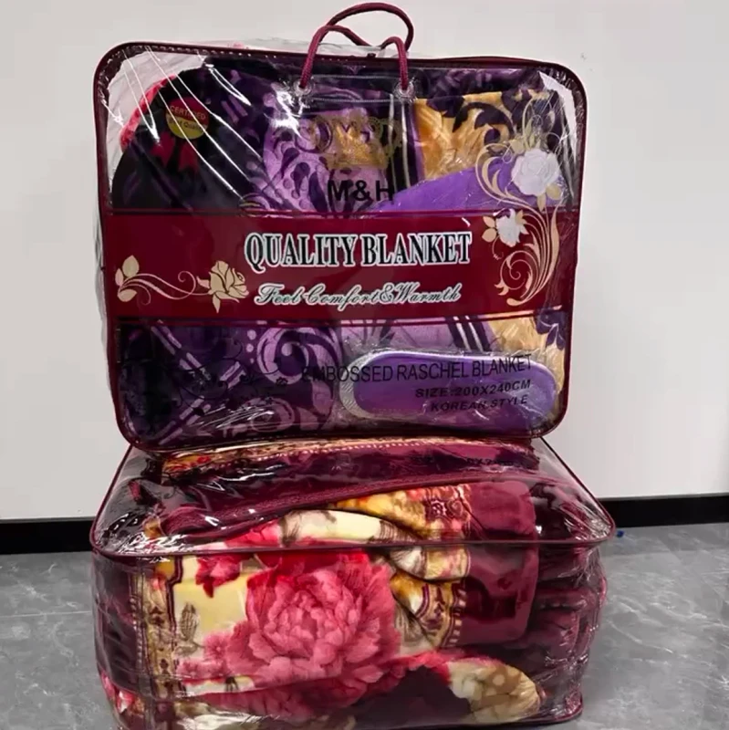 Factory-10-PCS-Raschel-Blanket-Set-Soft-Vintage-Floral-Blanket-Set-for-Winter-Warm-Cold-Resistant-Thick-Blanket-Set-In-Stock