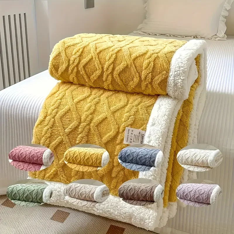 Factory-Bulk-High-Quality-Winter-Thickened-Jacquard-Sherpa-Warm-Double-Bed-Blanket-for-Winter