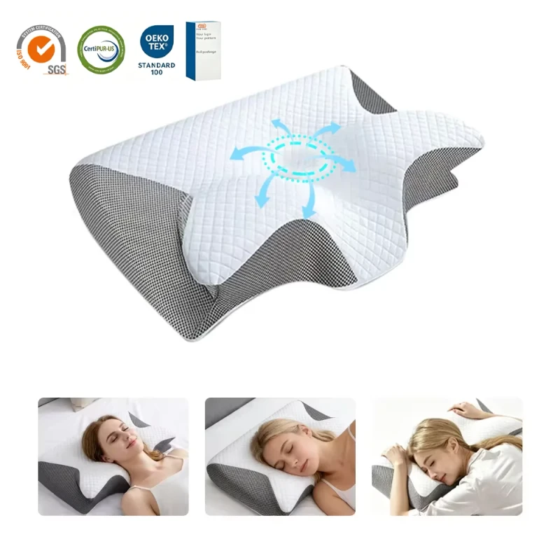 Factory-Custom-CertiPUR-US-Ergonomic-Contour-Orthopedic-Neck-Support-Memory-Foam-Cervical-Bed-Pillow-for-Side-Sleepers