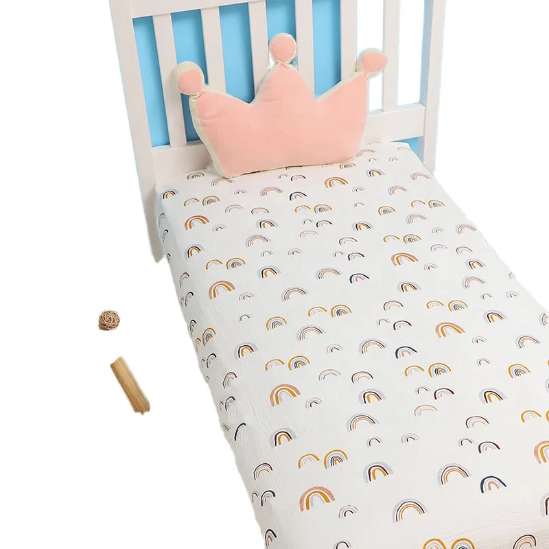Factory-Custom-Personalized-Organic-Cotton-Print-Muslin-Bedding-Cover-Baby-Crib-Sheet