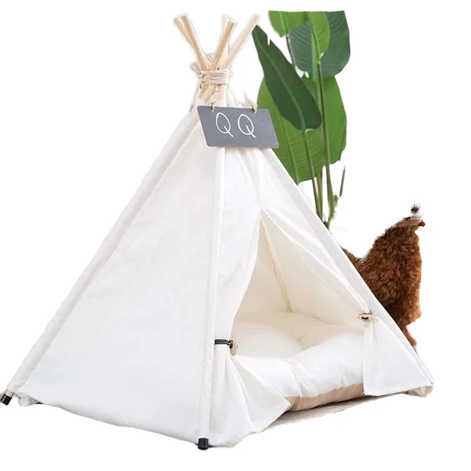 Factory-Customization-Pet-Teepee-Dog-Puppy-Cat-Tents-Tipi-Bed-Portable-Houses-with-Thick-Cushion
