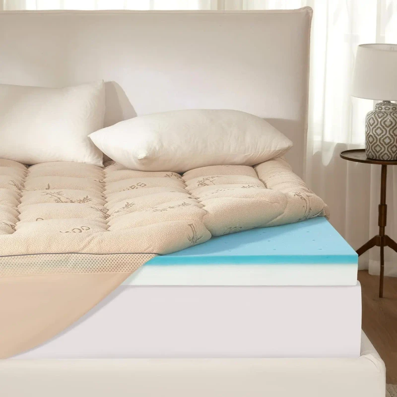 Factory-Customized-Modern-Memory-Foam-Mattress-Topper-with-Removable-Bamboo-Pillow-Top-Cover-Cooling-Mattress-Pad-Soft-Support