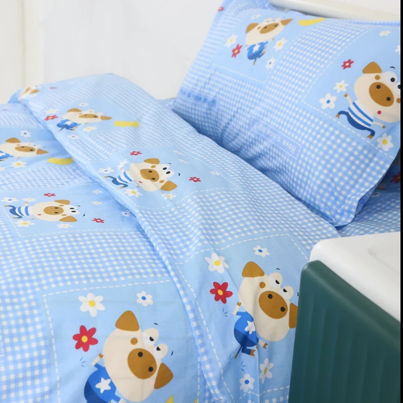 Factory-Direct-100-Cotton-Cartoon-Printed-Bedding-Set-Skin-friendly-Bed-Linen-for-Kids-Hospital-School-Kindergarten