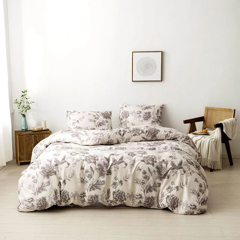 Factory-Direct-Customized-Modern-Eco-Friendly-200TC-Plain-Brushed-Printing-Fabric-Exquisite-Floral-Geometric-4-Seasons-Bedding