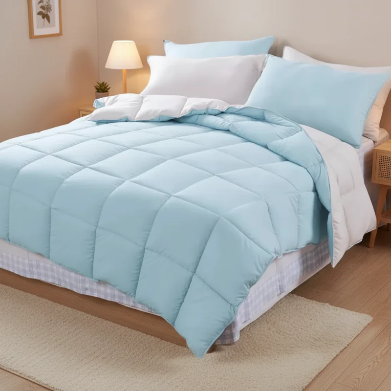 Factory-Direct-Customized-Single-Sized-Soft-Reversible-Solid-Comforter-Set-Polyester-Quilt