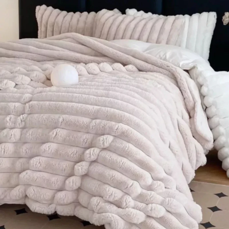 Factory-Direct-Flannel-3D-Jacquard-Striped-Blanket-Plush-Fluffy-Soft-Cozy-Thick-Bed-Sofa-Winter-Blanket-Pillow-Cover