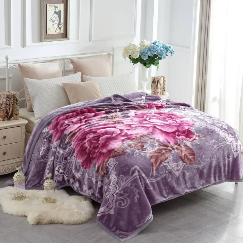 Factory-Direct-Heavy-Plush-Mink-Korean-Style-Soft-Warm-Fleece-Blanket-2-Ply-Printed-Raschel-Bed-Blanket-for-Winter