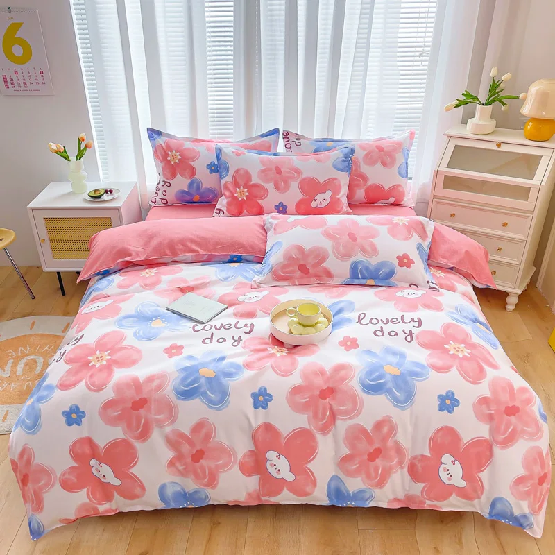 Factory-Direct-High-Quality-Solid-Custom-Printed-Eco-Friendly-100-Polyester-Queen-Size-Bedding-for-Hotel-Homestay-and-Home-Use