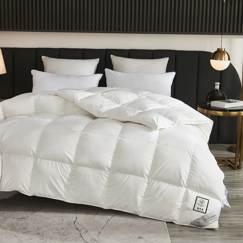 Factory-Direct-Luxury-White-95-Goose-Comforter-100-Cotton-Tabby-Weave-Duvet-Insert-All-Season-Hotel-Quilt-Queen-King-Size-Warm