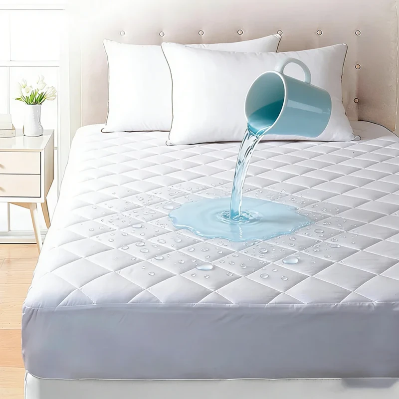 Factory-Direct-OEM-ODM-Quilted-Waterproof-Bed-Mat-Mattress-Protector-100-Polyester-All-Season-Machine-Washable-for-Home-Use