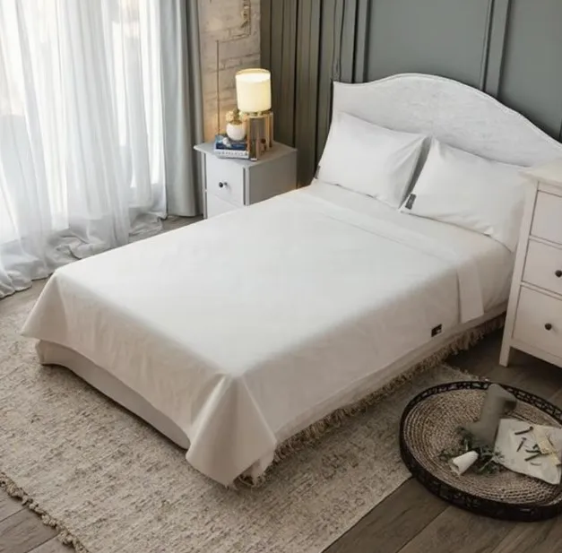 Factory-Direct-Promotion-for-Premium-95-Organic-Cotton-5-Silver-Fiber-Woven-Anti-Static-Grounding-Bed-Sheet-Set-Bedding
