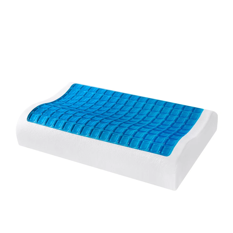 Factory-Direct-Sale-Gel-Infused-Memory-Foam-Soft-Visco-Memory-Foam-Cooling-Gel-Pillow-Wave-Shape-Queen-Size