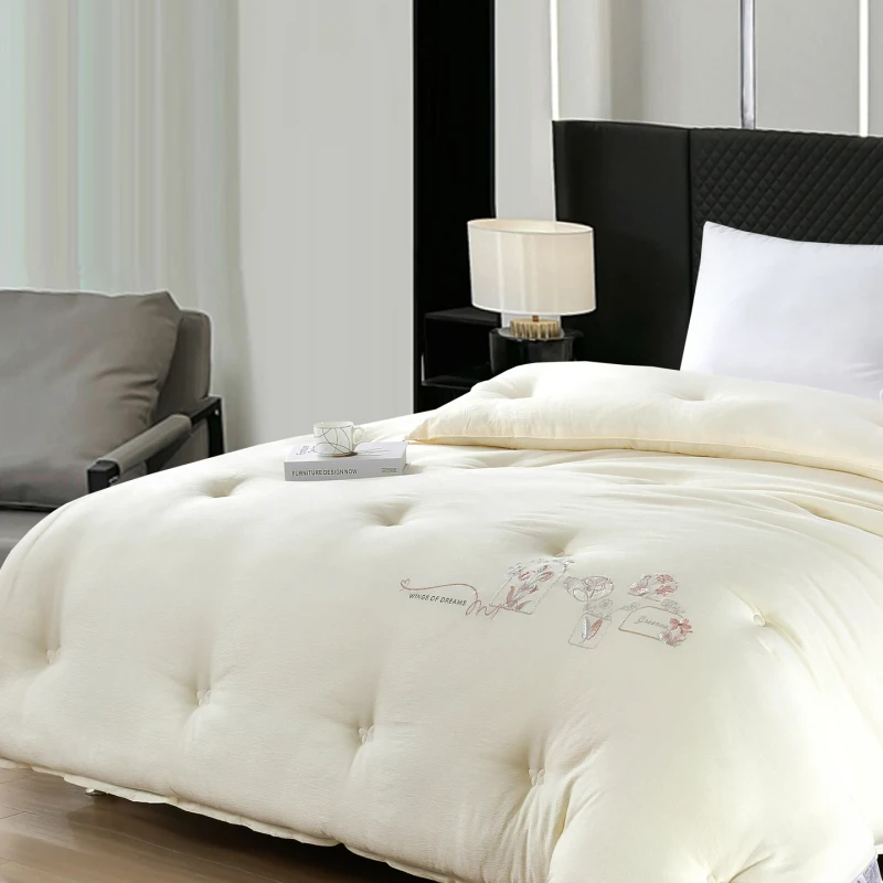 Factory-Direct-Sale-Hotel-Use-Pure-Cotton-Woven-Plain-Solid-Rectangle-Breathable-Skin-Friendly-Home-Furnishing-Quilt