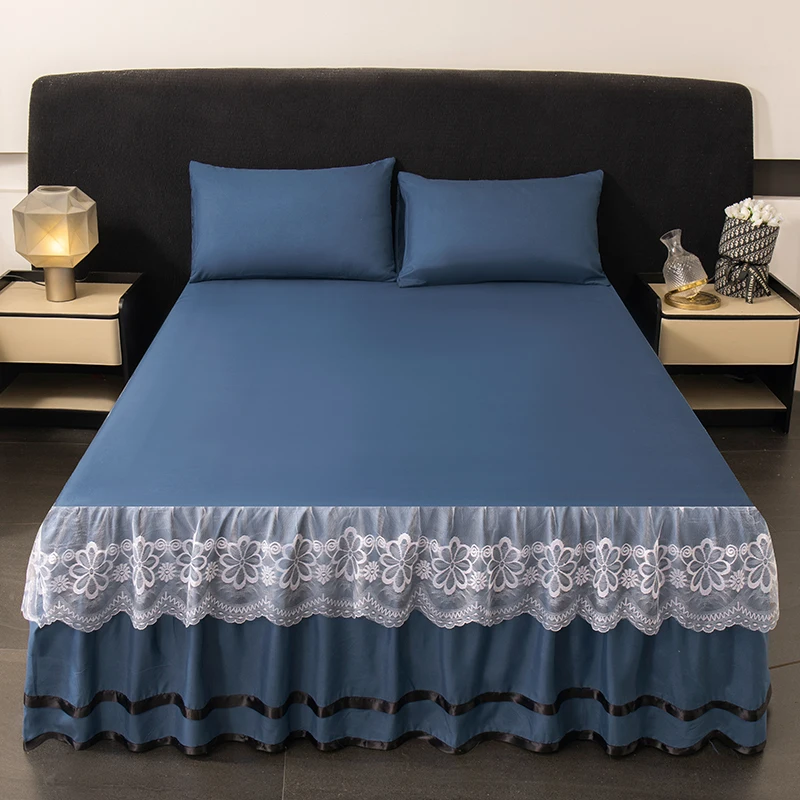 Factory-Direct-Sales-Price-Basic-Model-Polyester-200TC-Solid-Mattress-Protector-Cover-Machine-Washable-Bed-Skirt