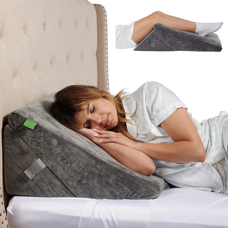 Factory-Direct-Sales-Reading-in-Bed-Pillows-Smart-Neck-and-Back-Relief-Wedge-Pillow-for-Headboard