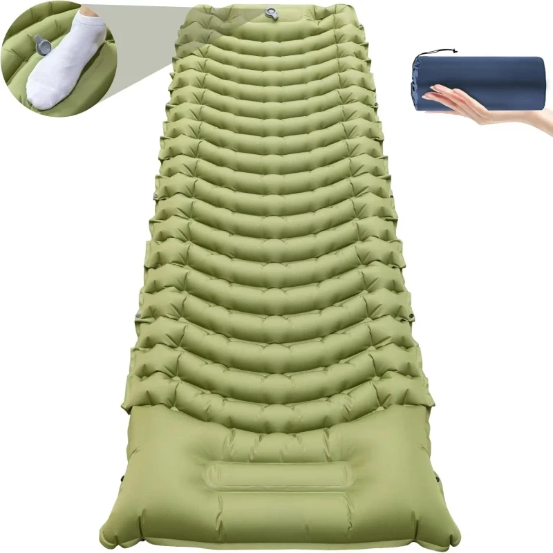 Factory-Direct-Waterproof-Lightweight-Foldable-Inflatable-Mattress-with-Built-in-Foot-Pump-for-Camping-Car-Travel