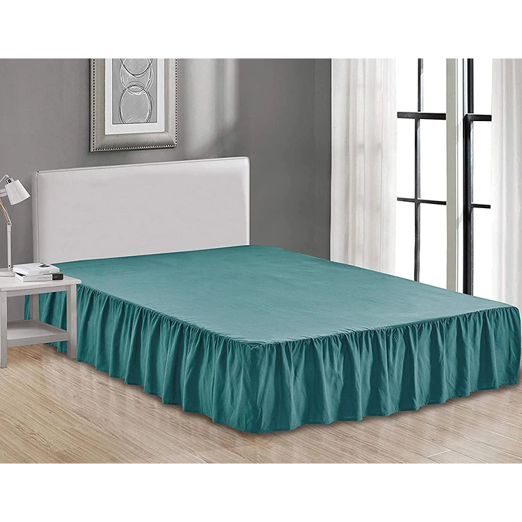 Factory-Home-Hotel-Bedspread-Luxury-Solid-Color-Fitted-Bedskirt-Polyester-Bed-Sheet-Skirt
