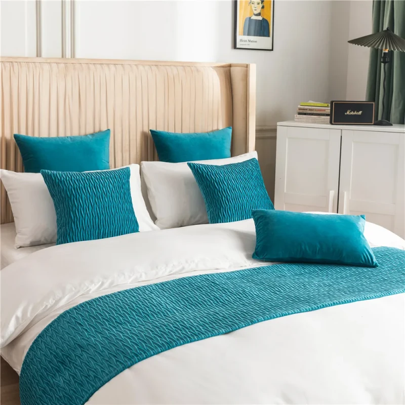 Factory-Hotel-Wedding-Room-Nature-Bed-Runner-Decorative-Plain-Simple-Direct-Scarf-Bedroom