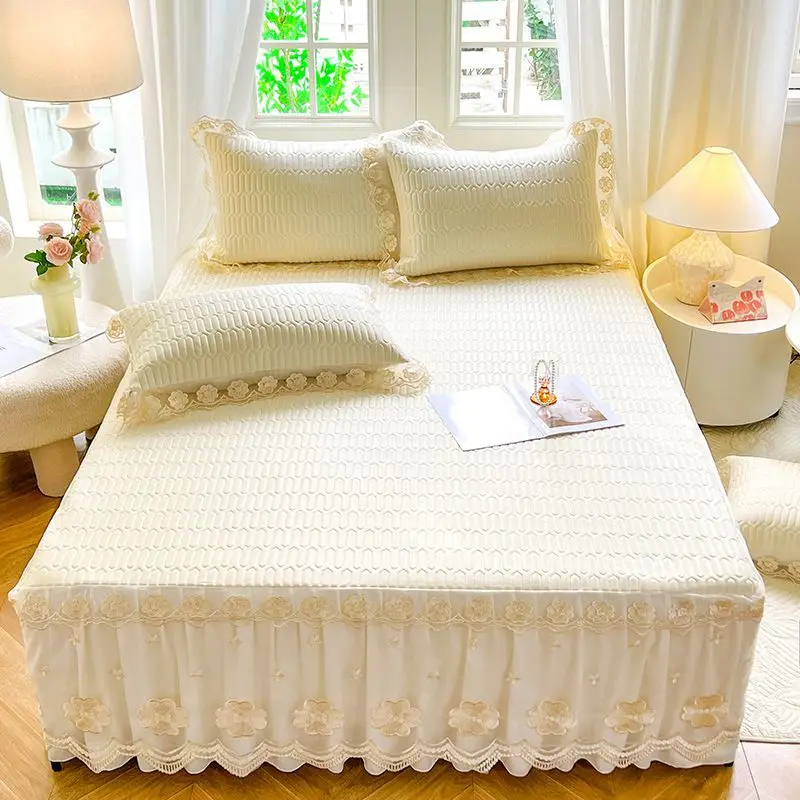 Factory-Lace-Bed-Skirt-Summer-Latex-Mattress-Cover-Solid-Bed-Skirts
