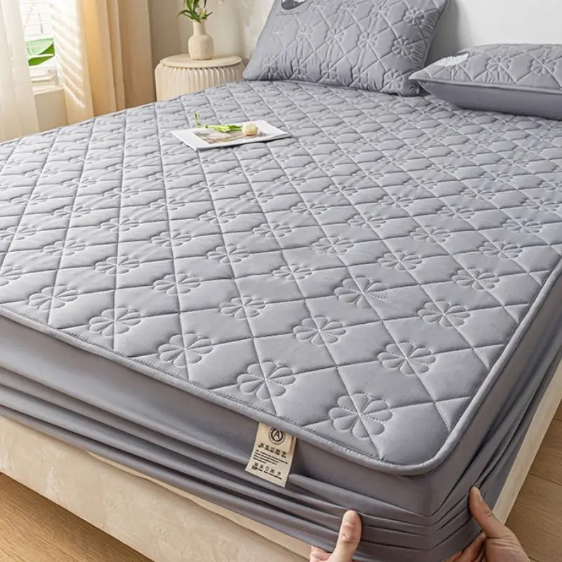 Factory-Luxuriously-Breathable-Soft-Bed-Fitted-Sheet-Quilted-Waterproof-Mattress-Cover-Protector-Bed-Mattress-Cover