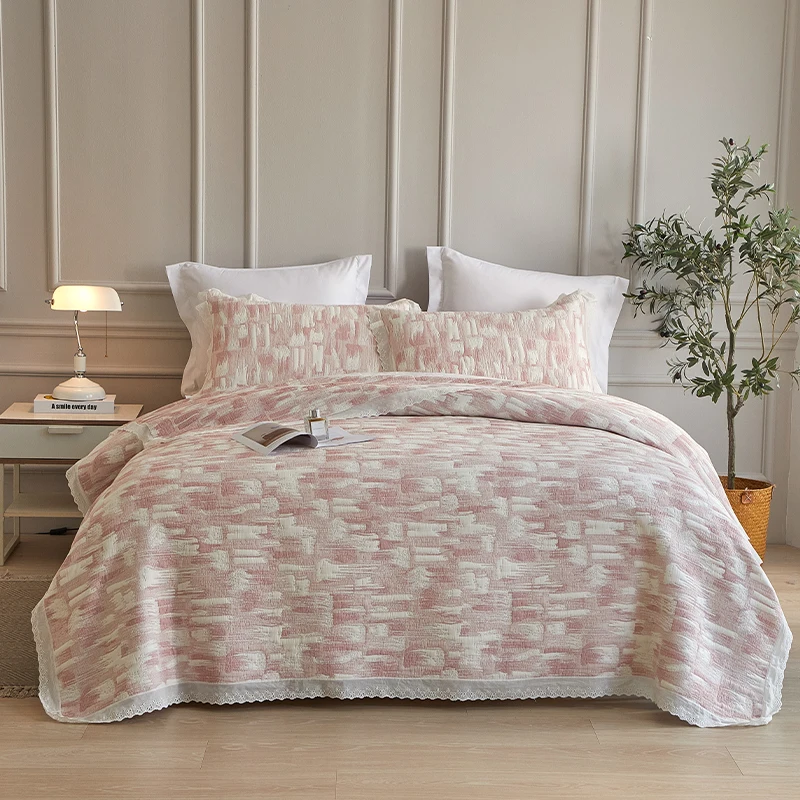 Factory-Luxury-100-Cotton-OEKO-TEX-100-Certified-400TC-Jacquard-Bedspread-Quilt-Set-Custom-Logo-Embroidery-Coverlet