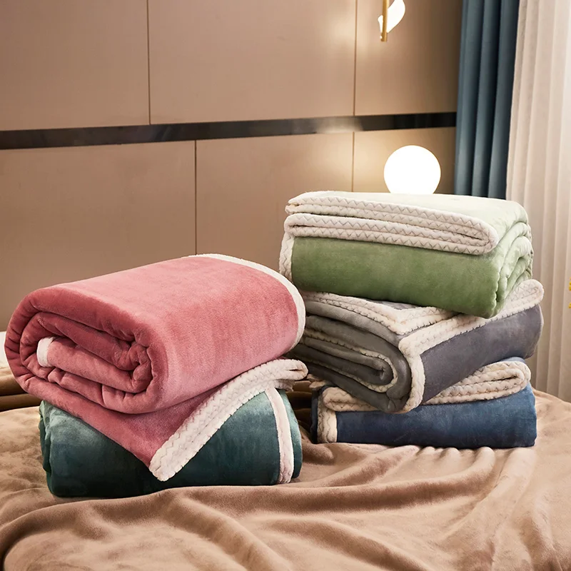 Factory-Luxury-Large-Size-Double-Bed-Blankets-Soft-Custom-Woven-Plain-Style-for-Home-Use-All-Seasons