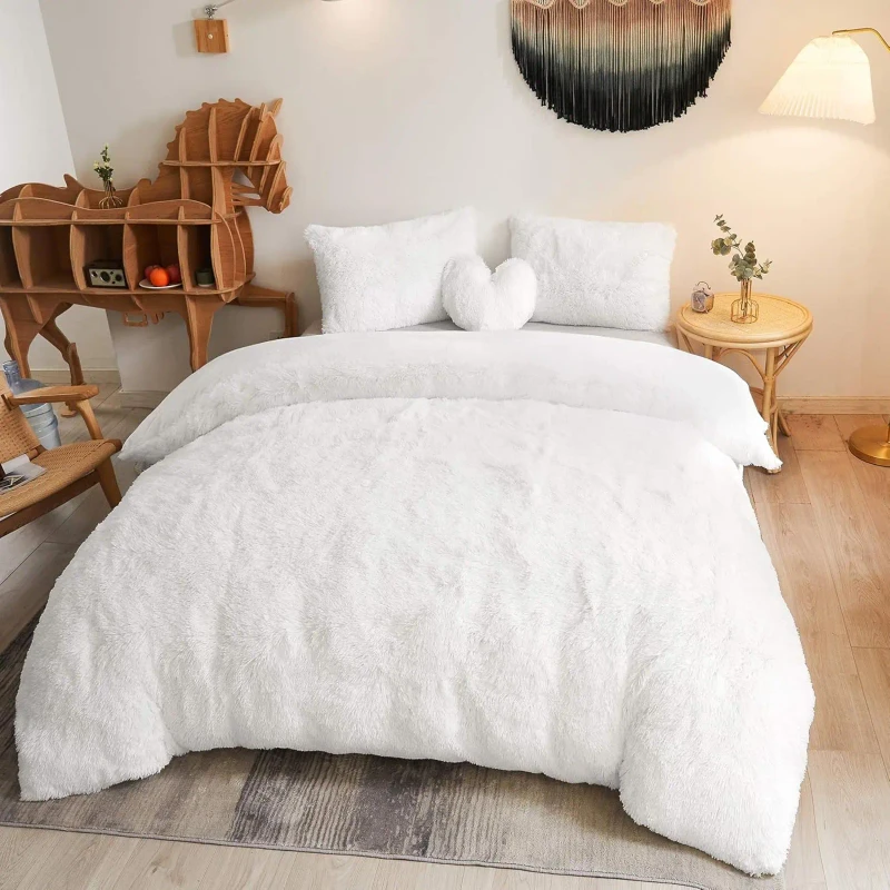 Factory-Manufacturer-Shaggy-Plush-Soft-Faux-Fur-Comforter-Set-3pcs-Tie-Dye-Rabbit-Fluff-Faux-Fur