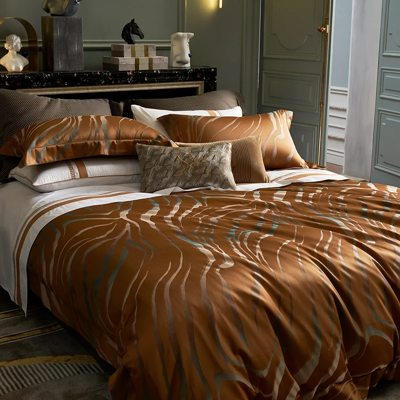 Factory-New-Style-Four-Seasons-600TC-Egyptian-Cotton-Jacquard-4-Piece-Bedding-Set
