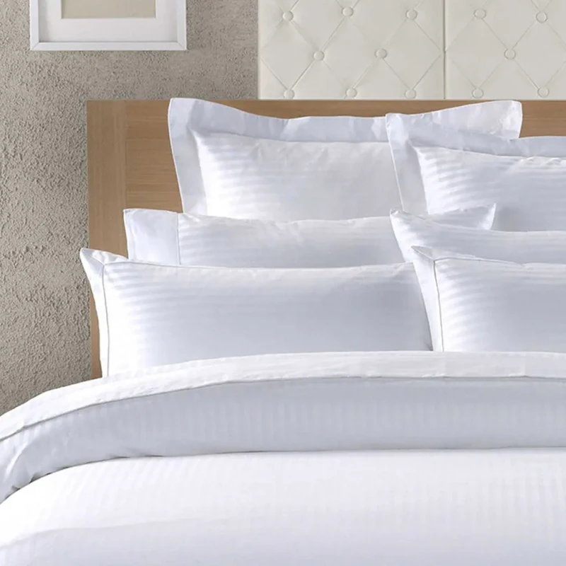 Factory-OEM-Hotel-Bedsheets-King-Queen-Size-100-Cotton-Bedsheet-1cm-3cm-Stripe-White-Bed-Sheets-Set