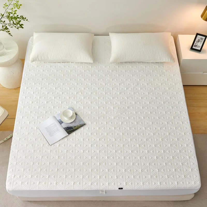 Factory-Outlet-Dyed-Flannel-Cotton-Fabric-TPU-Waterproof-Mattress-Protector-With-Elastic