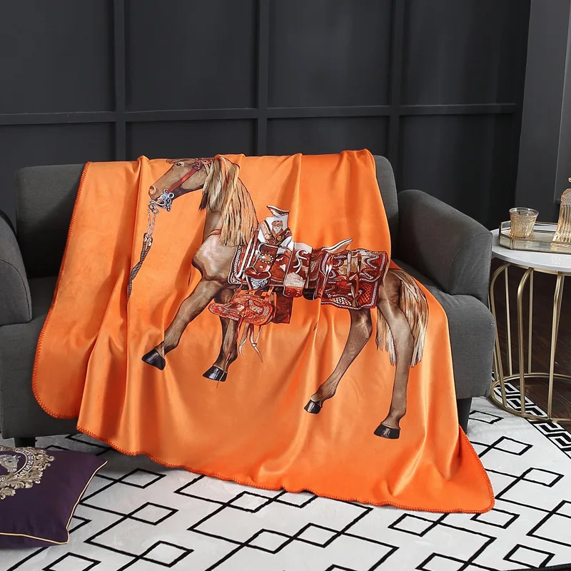 Factory-Outlet-Faux-Cashmere-Throw-Blanket-European-Luxury-Horse-Striped-Character-Design-Digital-Printing-Four-Seasons-for-Sofa
