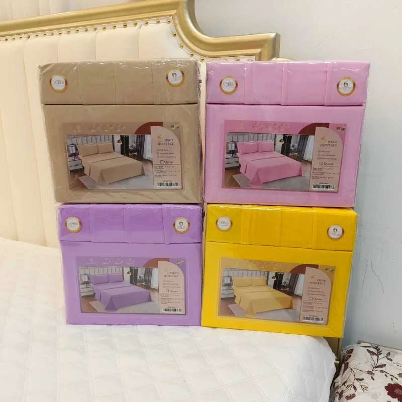 Factory-Price-6pc-Bed-Sheet-Set-Modern-Pattern-Printed-Bedding-Sheet-Set-with-1-Flat-1-Fitted-Sheet-with-4-Pillow