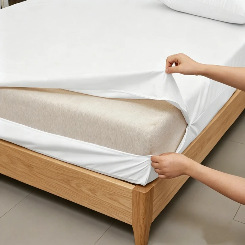 Factory-Price-Box-Spring-Cover-Mattress-Encasement-Bed-Bug-Proof-Zippered-Waterproof-Mattress-Protector