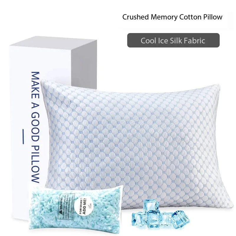 Factory-Price-Cooling-Pillow-for-Summer-Use-Shredded-Memory-Foam-Pillow-Adjustable-Pillow