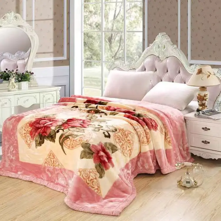 Factory-Price-Heavy-Korean-Plush-Mink-Blanket-2-Ply-Thick-Printed-Luxury-Thermal-Warm-Raschel-Blanket-for-Winter