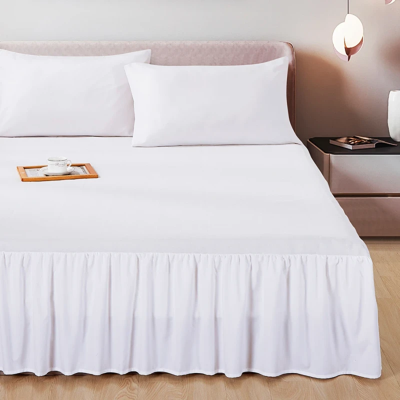 Factory-Price-Home-Textiles-Easy-Fit-Home-Textiles-Plain-White-Bedroom-Fitted-Bedding-Bed-Skirts-Bedsheets
