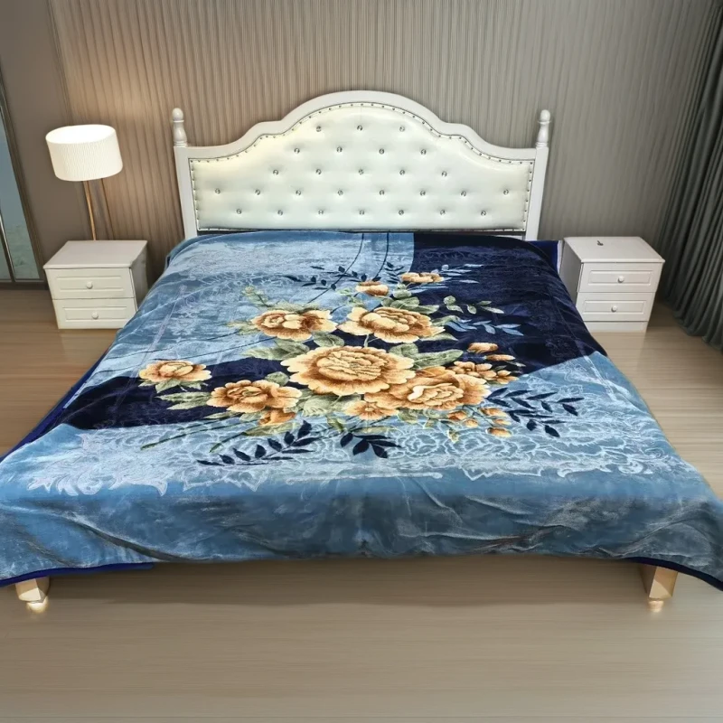 Factory-Raschel-Blanket-Winter-for-Bedding-Room-American-Style-Polyester-Blanket-with-One-Side-Embossed-Design