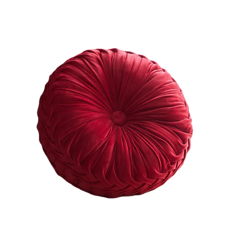 Factory-Round-Throw-Pillow-Pumpkin-Velvet-Chair-Cushion-for-Holiday
