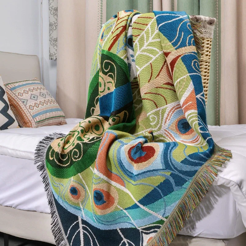 Factory-Supply-Non-Toxic-Organic-Cotton-Throw-Blanket-Boho-Design-Soft-Cotton-Throws-with-Tassel-for-Sofa-Four-Seasons