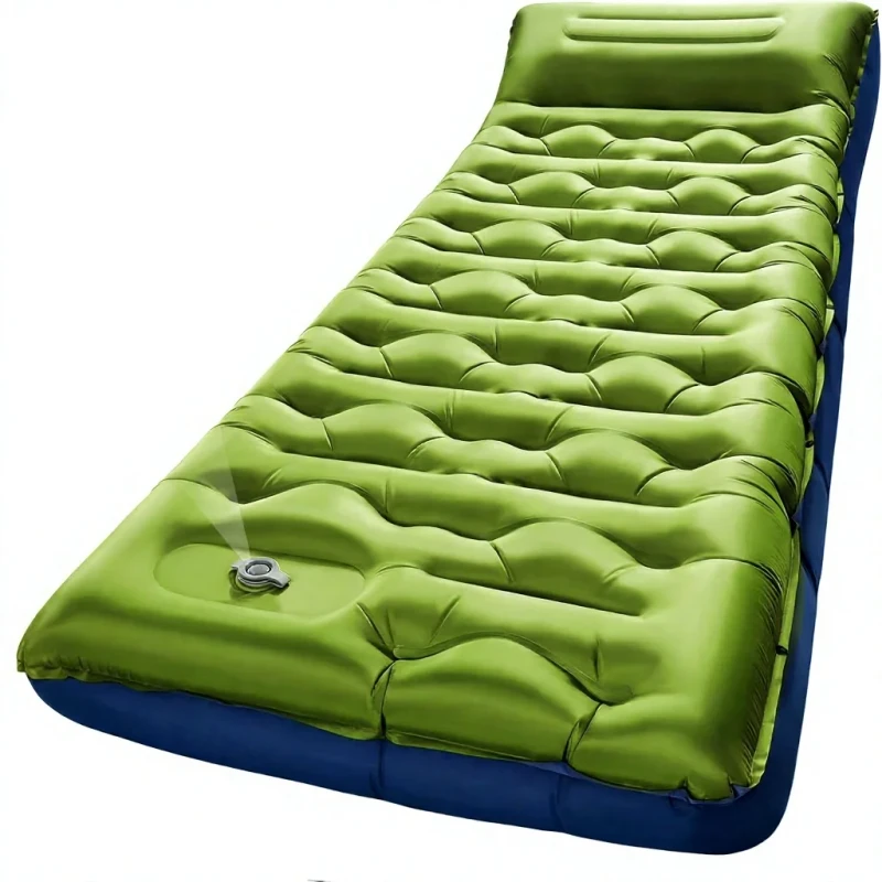 Factory-TPU-Self-Inflating-Sleeping-Pad-5.9-Inch-Thick-Built-In-Pillow-Foot-Pump-Waterproof-Foldable-Camping-Backpacking-Green
