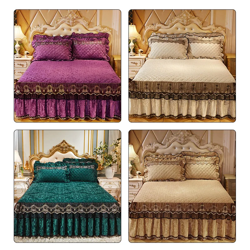 Factory-Velvet-Skirt-Bed-Cover-Bedding-Luxury-Lace-Bed-Skirt-for-Home-Use